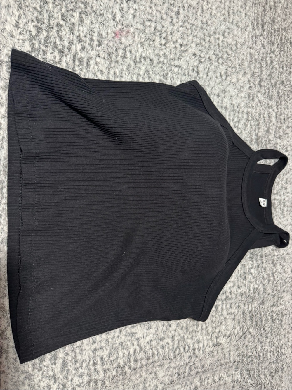 Uniqlo Black Ribbed Halter-Style Tank Top